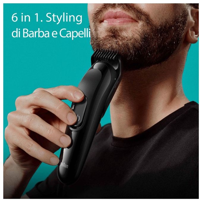 Braun MGK3410 Series 3 Regolabarba All-in-One 6 in 1 Styling Kit autonomia 50 min colore Nero