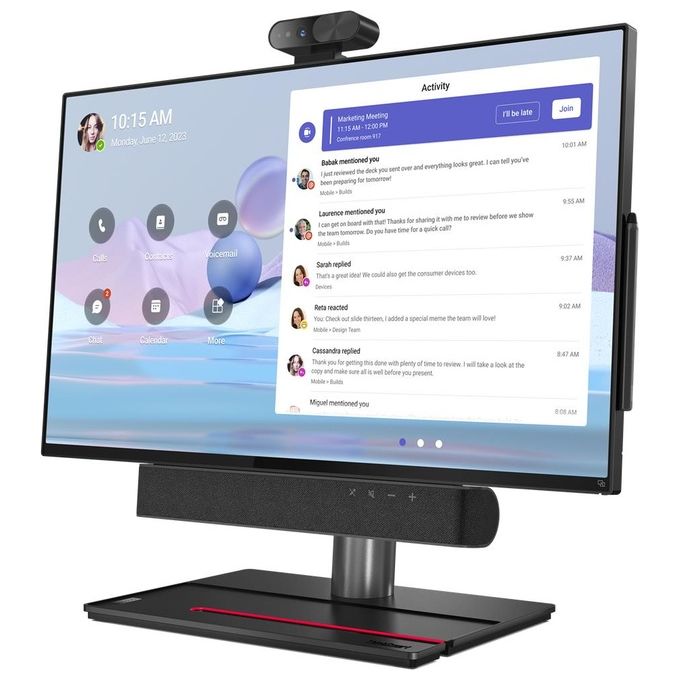 Lenovo 12CN0002IX ThinkSmart View Plus Sistema di videoconferenza personale Display 27'' Full HD Touchscreen Android 10 Fotocamera 4K Wi-Fi 6 RAM 8 GB Storage 128 GB colore Nero
