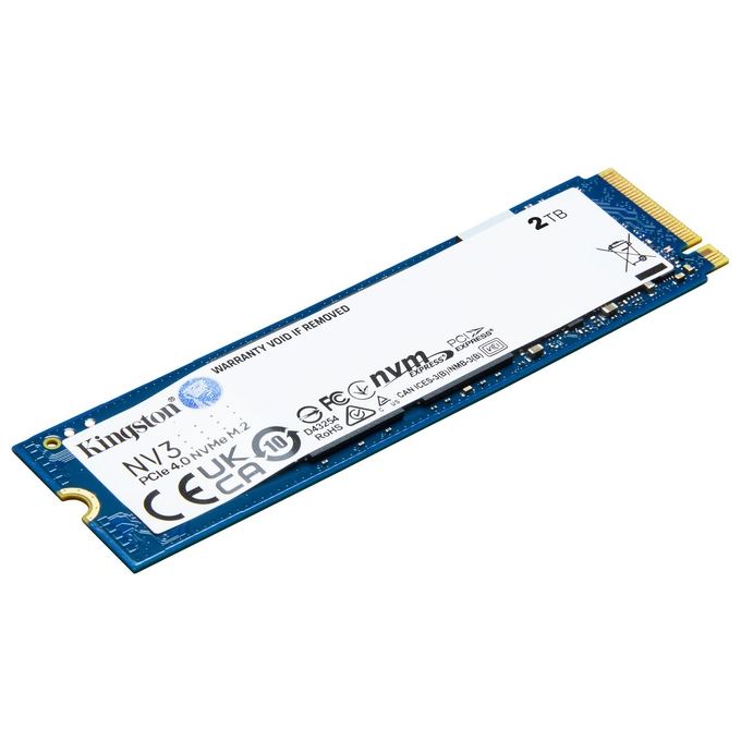 Kingston Technology SNV3S-2000G 2000G NV3 M.2 2280 NVMe SSD Capacita' 2 TB Velocita' lettura 6000 MB-s Velocita' scrittura 5000 MB-s colore Nero