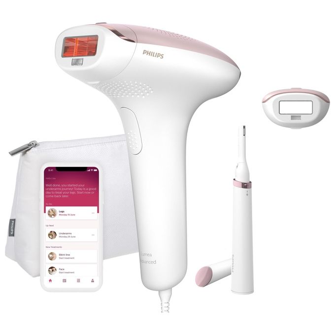 Philips BRI920-00 Lumea Advanced Epilatore IPL luce pulsata 5 livelli sensore pelle filtro UV testina corpo 4 cm² colore Bianco Rosa