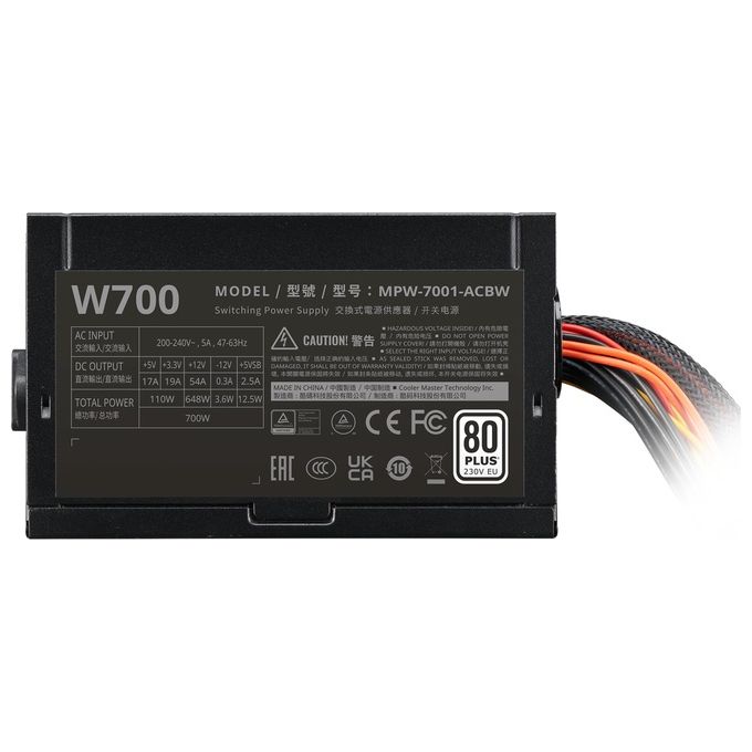Cooler Master MPW-7001-ACBW-BEU Elite NEX Alimentatore ATX 700W 80 PLUS White PFC Attivo Non Modulare colore Nero
