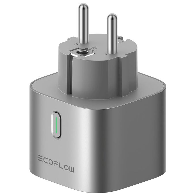 EcoFlow EFA-SMARTPLUG-EU Smart Plug Wi-Fi Bluetooth 2500W 10A compatibile Matter Alexa Google HomeKit colore Argento