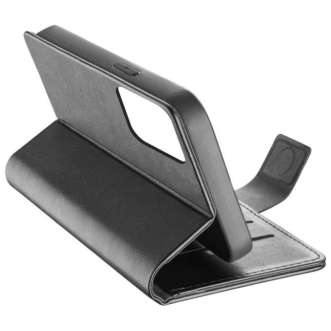 Cellularline BOOKAG2IPH15PRO Book Agenda Custodia a Libro iPhone 15 Pro Ecopelle Chiusura Magnetica RFID 3 Tasche colore Nero