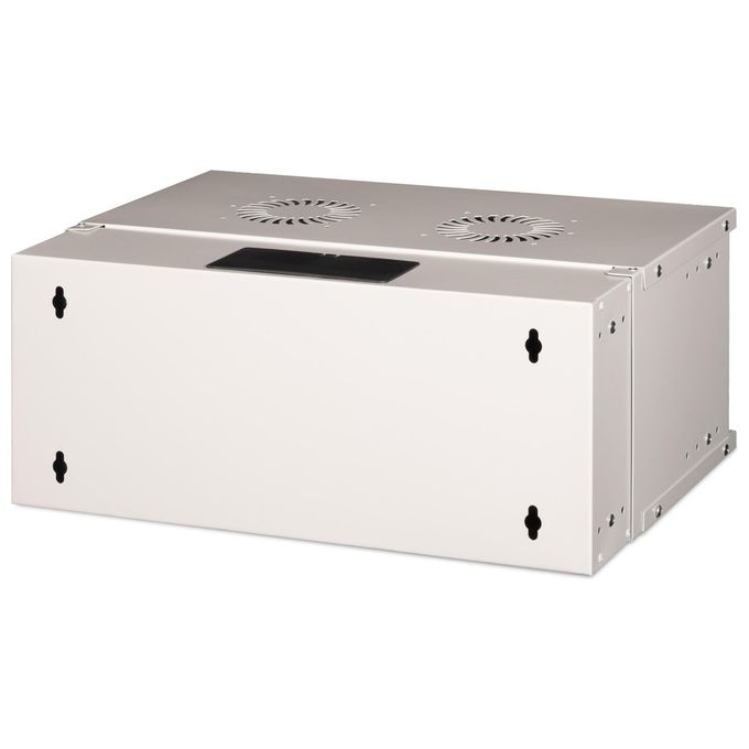 Digitus DN-49200 SOHO Pro – Armadio Rack 19'' a Parete 4U, profondita' 400 mm, porta in vetro, carico max 60 Kg, colore Grigio