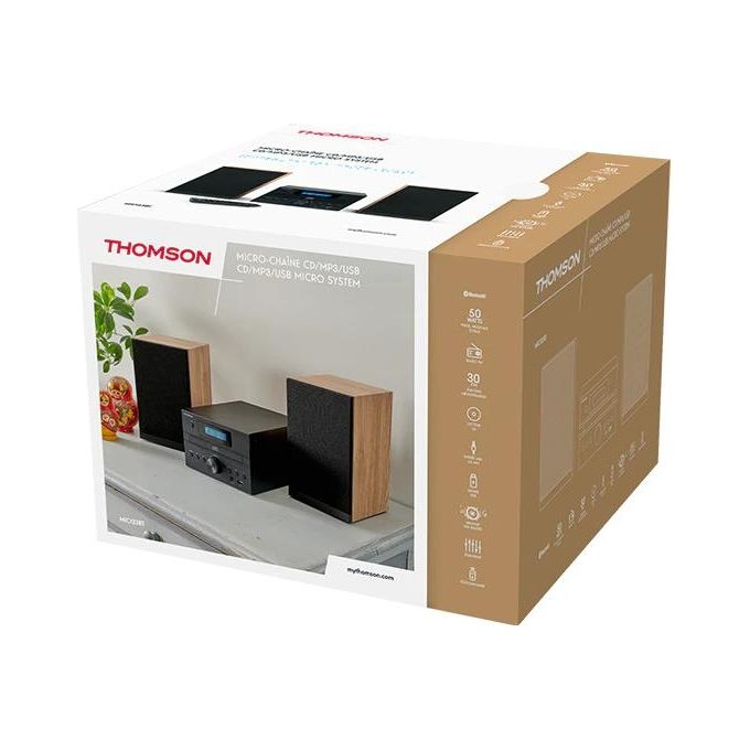 Thomson MIC123BT Microsistema audio per la casa 50 W Bluetooth 5.0 Radio FM CD USB AUX colore Nero