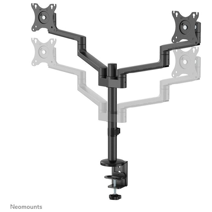 Neomounts W128434745 DS60-425BL2 Braccio per Monitor da Scrivania 2 Schermi Fino a 27'' 8 Kg Regolabile Altezza Profondita' Rotazione 360° colore Nero