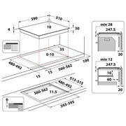 Hotpoint HB 4860C CPNE Piano cottura a induzione 59 cm 4 zone Flexi Duo Touch 7200 W colore Nero