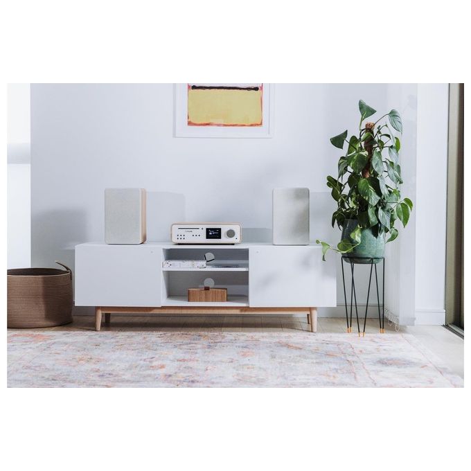 Pure 252807 Classic Stereo Microsistema HiFi DAB+ FM CD Bluetooth 5.2 Wi-Fi Spotify 50W colore Bianco Quercia