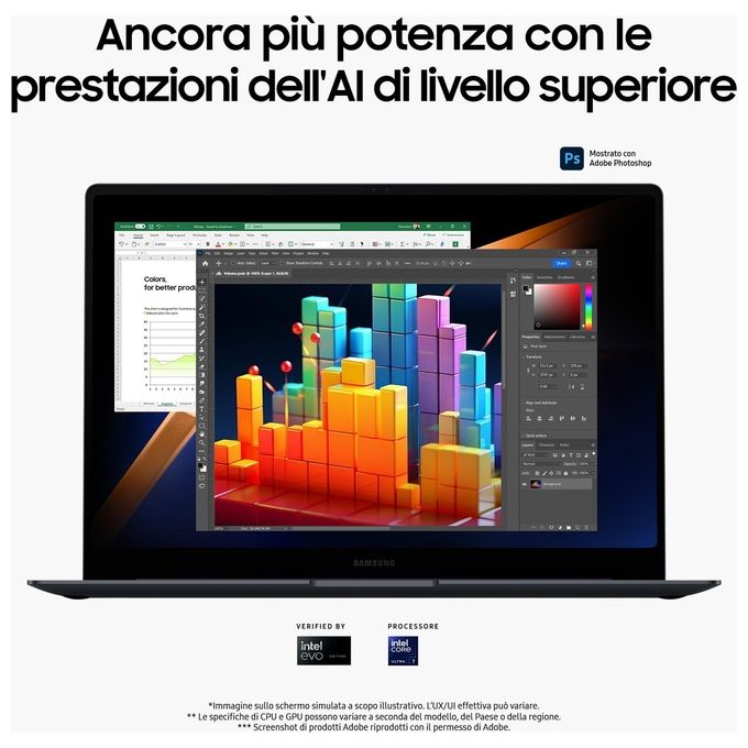 Samsung NP962XGK-KG1IT Galaxy Book4 Pro Notebook 16'' Intel Core Ultra 7 155H 16GB RAM 1TB SSD Windows 11 Pro colore Grigio
