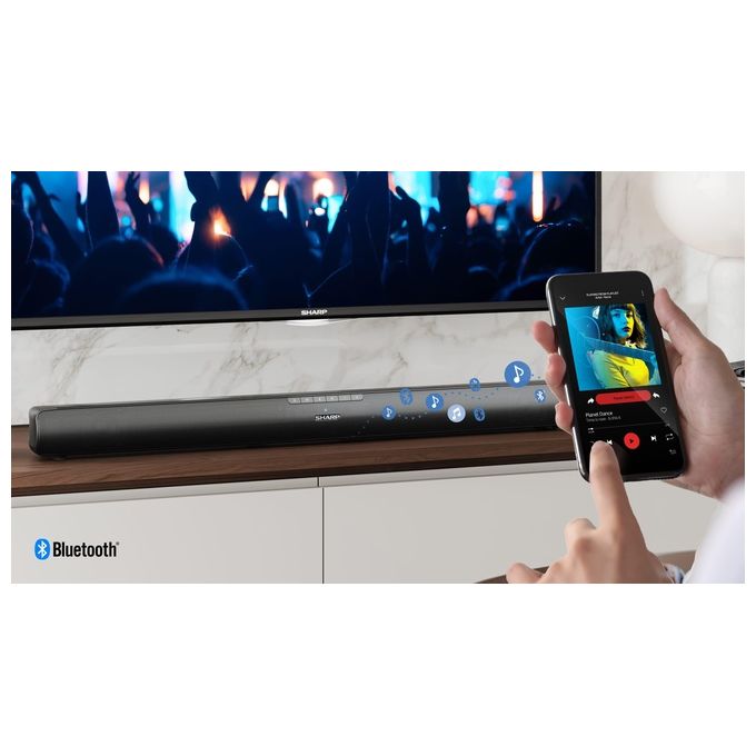 Sharp HT-SB100 Soundbar 2.0 75 W Bluetooth 5.1 HDMI ARC colore Nero