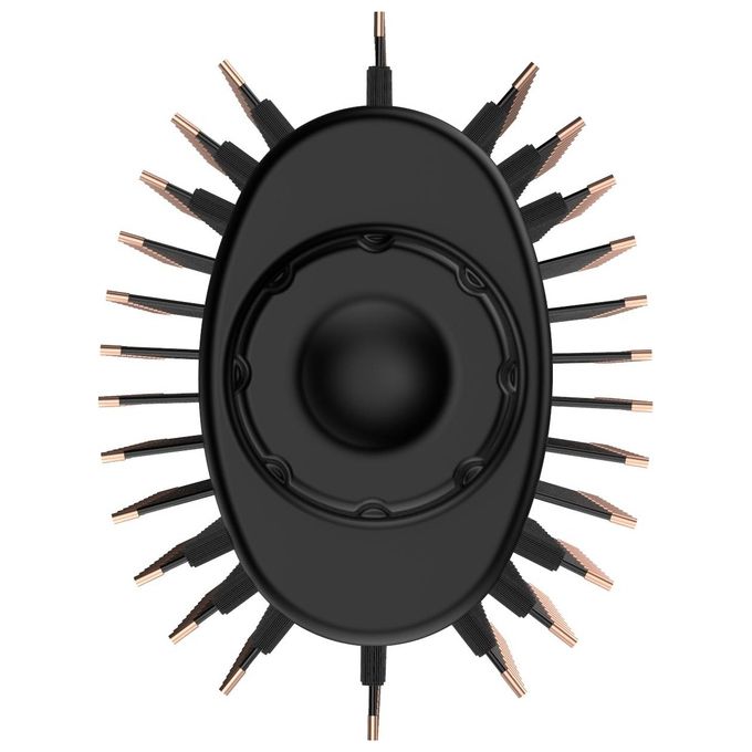 Ga.ma GH4001 Stylish Keration Line Spazzola Asciugacapelli 1100W Ionizzazione 3 Temperature colore Nero Oro