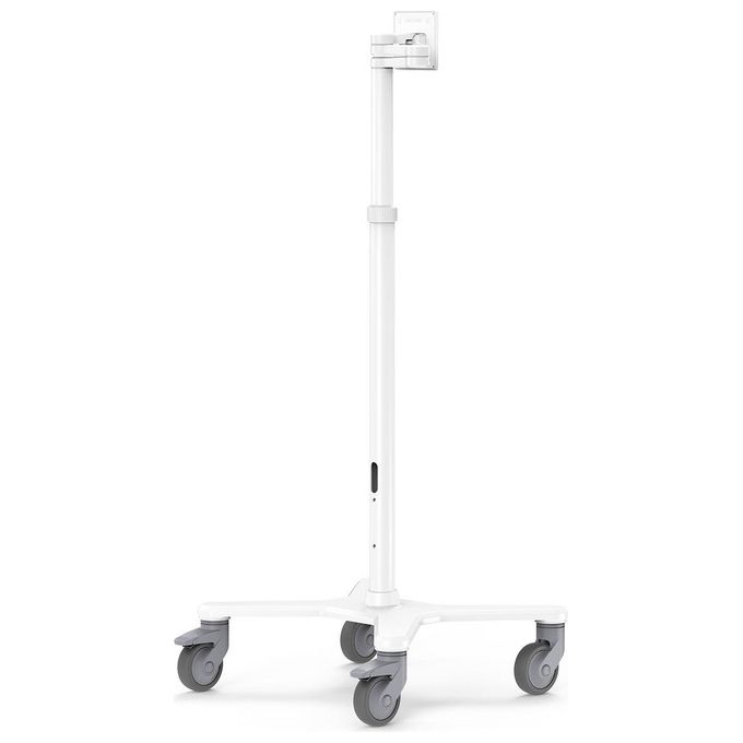 Compulocks MCRSTDEXW Carrello Multimediale Mobile con Braccio Articolato VESA 75x75 100x100 mm per Schermo fino a 15'' Altezza Regolabile 1160-1590 mm con Ruote Bloccabili colore Bianco