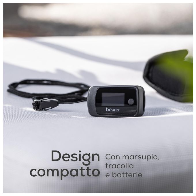Beurer 45434 Pulsossimetro PO 45 Misurazione SpO2 Frequenza Cardiaca Indice di Perfusione Display OLED Bicolore colore Nero