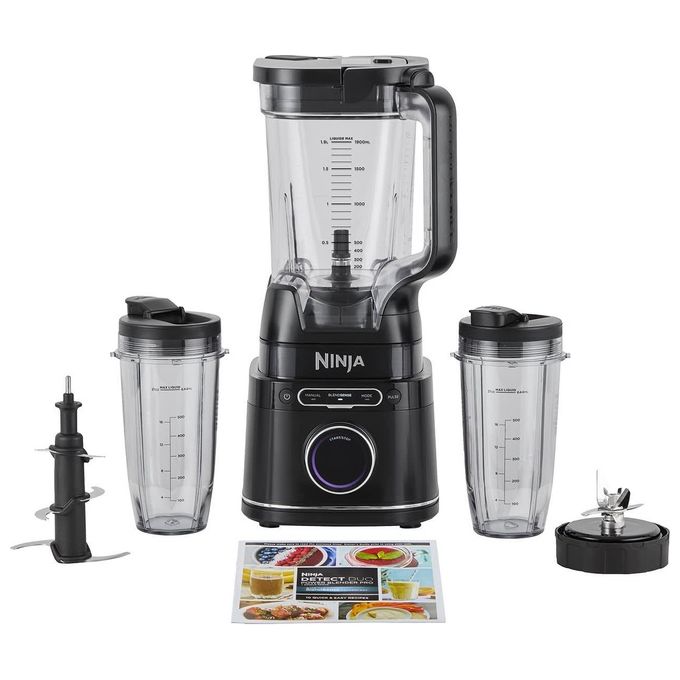 Ninja TB301EU Detect Power Pro Frullatore 2 in 1 con Caraffa 2L e 2 Bicchieri Monoporzione 680ml BlendSense 1200W colore Nero