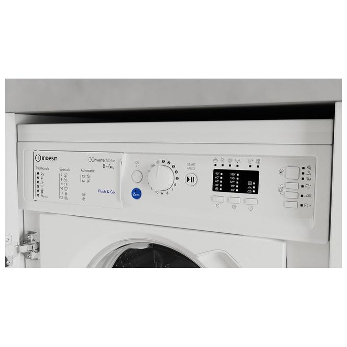 Indesit BIWDIL861485EU Lavasciuga da incasso 8-6 Kg 1400 rpm Classe D Inverter Pannellabile (81,5x59,5x54,5 cm) colore Bianco