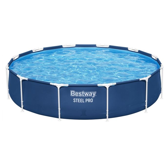 Bestway 56706 Steel Pro Piscina Fuori Terra Rotonda con Telaio 366x76 cm 6473 L colore Blu