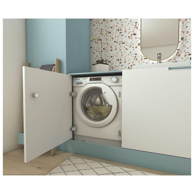 Candy CBWO 49TWME-S Lavatrice Carica Frontale da Incasso Mix Power System+ Partenza ritardata 24h Classe energetica A Capacita' di carico 9 kg Centrifuga 1400 giri Motore Inverter Wifi