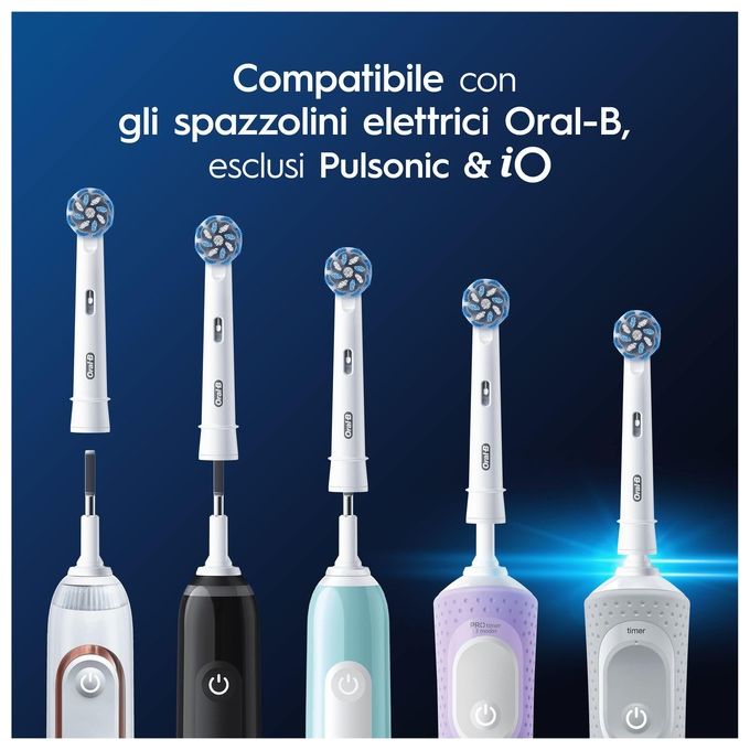 Oral-B Pro Sensitive Clean Testine di Ricambio per Spazzolino Elettrico 9 pz setole Extra Morbide colore Bianco