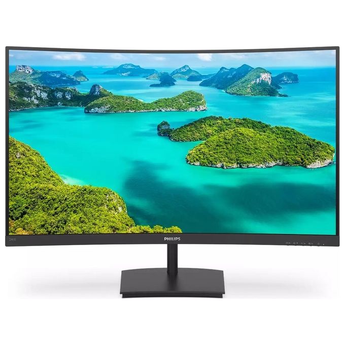 Philips 241E1SC-00 Monitor Curvo 23.6'' VA LED Full HD 1920x1080 75 Hz 4ms AMD FreeSync HDMI VGA VESA Flicker Free Low Blue colore Nero