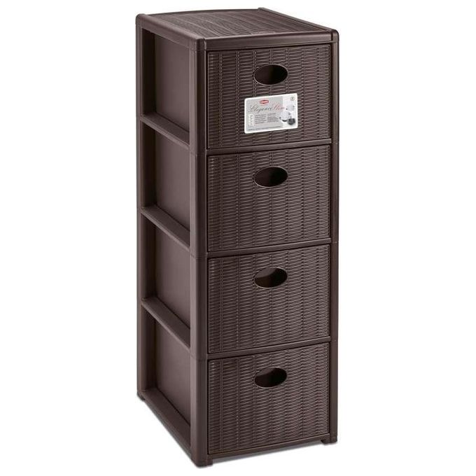 Stefanplast Cassettiera 4 Cassetti Slim Elegance Moka