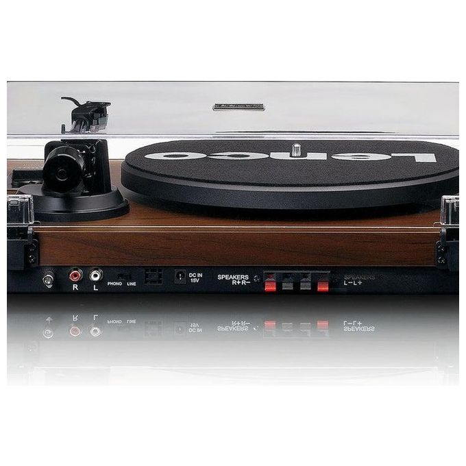 Lenco LS-600WA Giradischi a cinghia Bluetooth 5.0 amplificato 2x30W con altoparlanti colore Noce