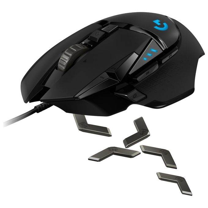 Logitech G G502 HERO Mouse Gaming Prestazioni Elevate, Sensore HERO 25K, 25.600 DPI, RGB, Pesi Regolabili, 11 Pulsanti Programmabili, Memoria Integrata, PC-Mac-Laptop, Nero