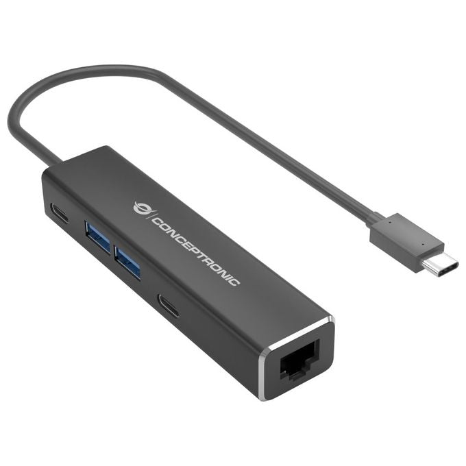 Conceptronic ABBY14B Docking Station USB 3.2 Gen 1 Type-C Ethernet 2.5G 2x USB-A 2x USB-C colore Grigio