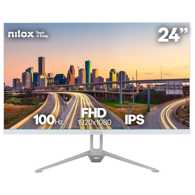 Nilox NXM24FHD100W Monitor Desktop 23.8'' IPS Full HD 100 Hz colore Bianco