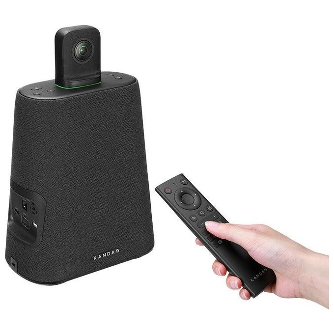 KanDao MT1002 Meeting Ultra Sistema di Videoconferenza di Gruppo 360° 4K HDR con AI 8 Microfoni 5,5 Metri Raggio Audio Wi-Fi 6 Bluetooth 5,0 HDMI IN-OUT Android Integrato colore Bianco