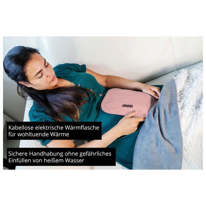 Unold 86014 Warmi Termoforo Elettrico 380W riscaldamento 10 min spegnimento automatico colore Rosa