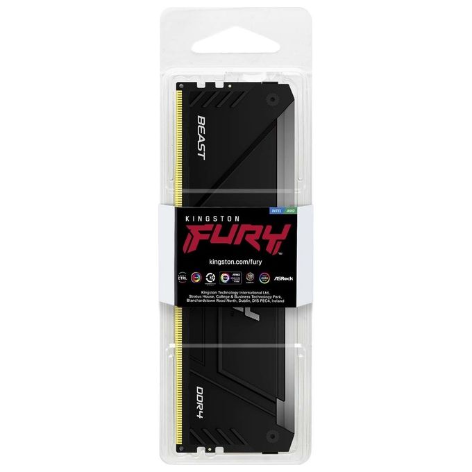 Kingston KF432C16BB2A-8 FURY Beast Memoria RAM DDR4 8GB 3200MT-s CL16 RGB colore Rosso-Verde-Blu