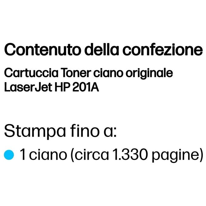 HP 201A Cyan originale LaserJet cartuccia toner ( CF401A ) per Color LaserJet M277dn, M277dw, Color LaserJet Pro M252dn, M252dw, M252n, M277dw, M277n