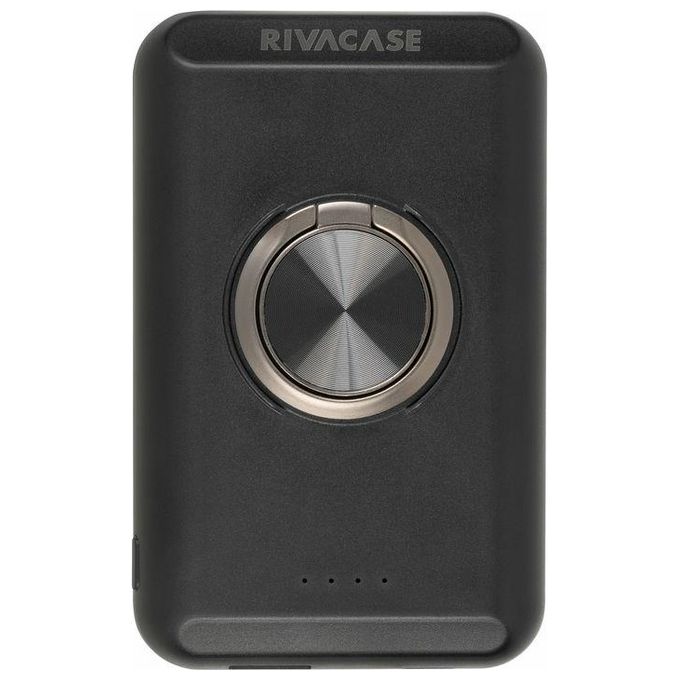 Rivacase VA2603 Power Bank 5000 mAh MagSafe Qi 15W Ricarica Rapida QC 3.0 USB-A USB-C colore Nero
