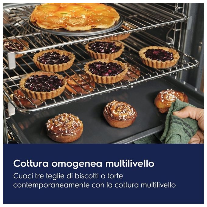 Electrolux FR65G Forno Elettrico Multifunzione da Incasso Capacita' 72 Litri Classe energetica A 7 programmi Pizza Aqua Cleaning 60 cm Nero