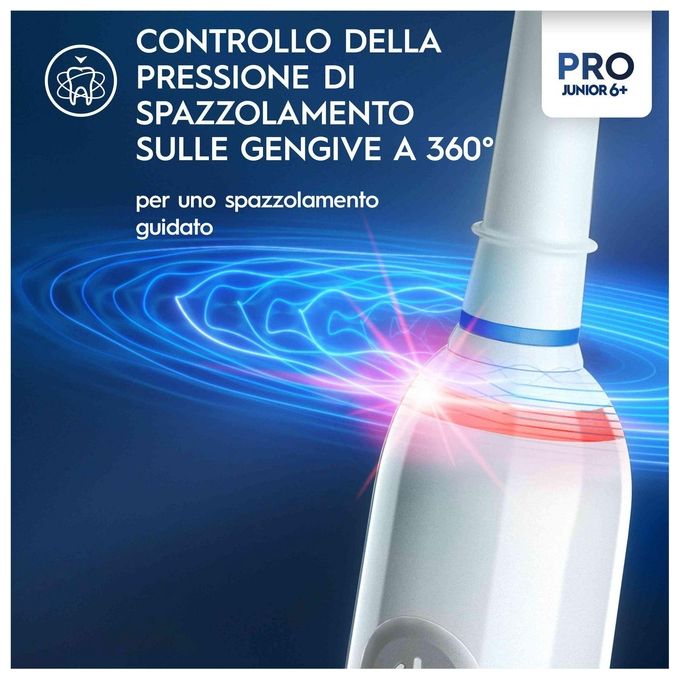 Oral-B 14876673 PRO Spazzolino elettrico Rotante 3 modalita' Timer 4x30 sec Sensore pressione colore Multicolore Bianco