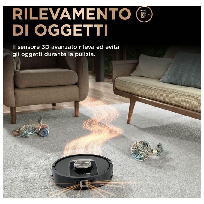 Shark RV2800ZEEU PowerDetect NeverTouch Pro Robot Aspirapolvere e Lavapavimenti 2 in 1 Navigazione 3D LiDAR Autonomia 100 min Wi-Fi-App colore Nero