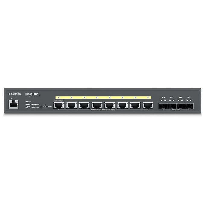 EnGenius ECS2512FP Switch di Rete Gestito L2+ 8 Porte 2.5GbE PoE 240W 4x10G SFP+ colore Nero