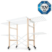 Foppapedretti GULLIVER EVO Stendibiancheria Pieghevole 27 m con Ruote Ripiegabile 14 cm colore Naturale