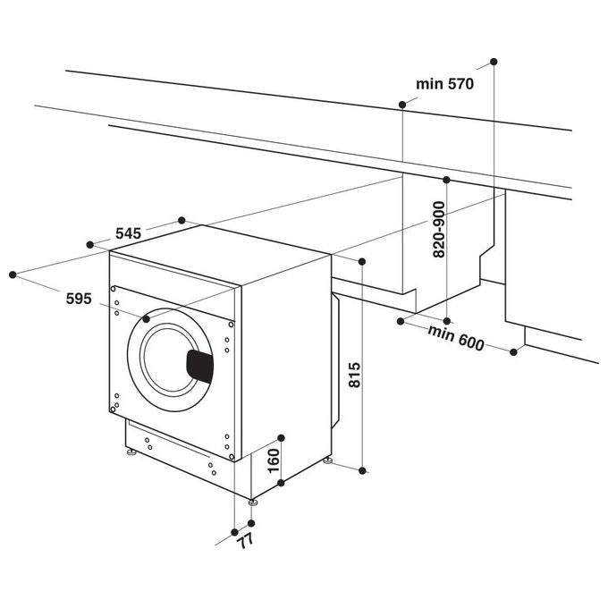 Indesit BIWMIL71252EUN Lavatrice da Incasso Frontale 7 Kg 1200 rpm Classe E 14 Programmi PushandWash (82x60x55 cm) colore Bianco