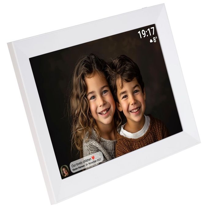 Denver 119101040480 Frameo PFF-1012W Cornice digitale Wi-Fi 10.1'' IPS HD Touch 16 GB memoria interna microSD supportata colore Bianco