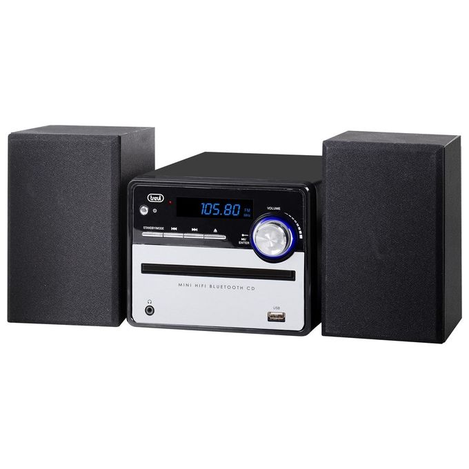 Trevi HCX 10F6 Mini Impianto Hi-Fi 20W CD MP3 USB AUX Bluetooth Radio DAB FM Telecomando colore Nero Argento