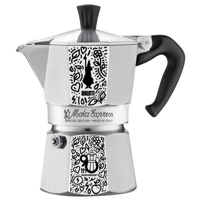 Bialetti 0005175 Moka Express Caffettiera 90° Anniversario 3 Tazze 0,13 L Alluminio colore Cromo Satinato
