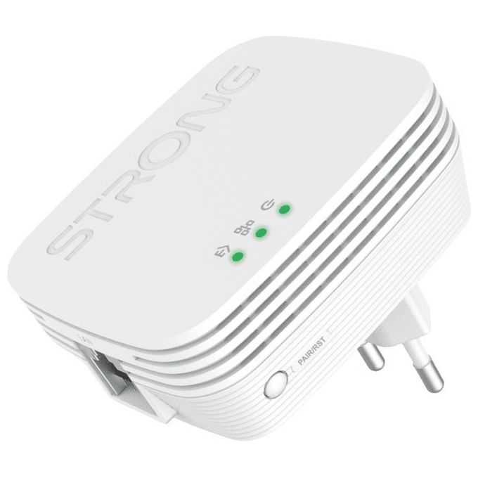 Strong POWERLWF600DUOMINI Kit Powerline Wi-Fi 600 Mbit-s Ethernet LAN HomePlug AV 300m Banda 2.4 GHz 2 Adattatori colore Bianco