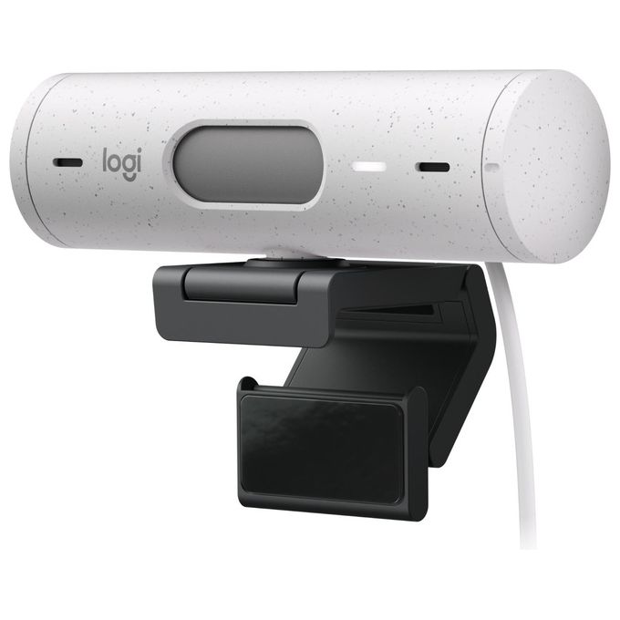 Logitech 960-001428 Brio 500 Webcam Full HD 1080p 4 MP 60 fps con Correzione Automatica della Luce e Inquadratura Automatica colore Bianco