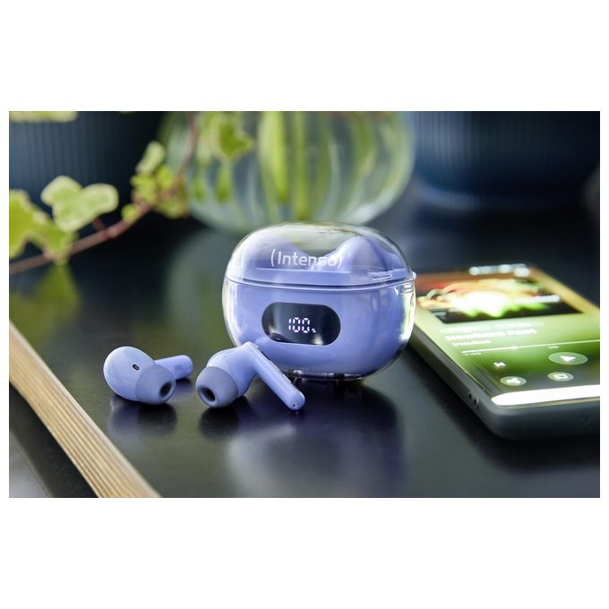 Intenso 3720315 Buds Plus Auricolari TWS True Wireless ANC ENC Bluetooth 5.4 Driver 13mm Autonomia 25h colore Blu