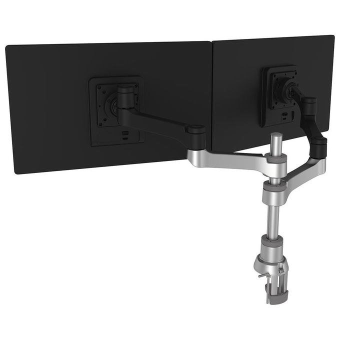 R Go Tools RGOVLZE4TWSI Braccio doppio per monitor Regolabile per 2 monitor fino a 26'' Carico 8 kg ciascuno colore Nero-Silver