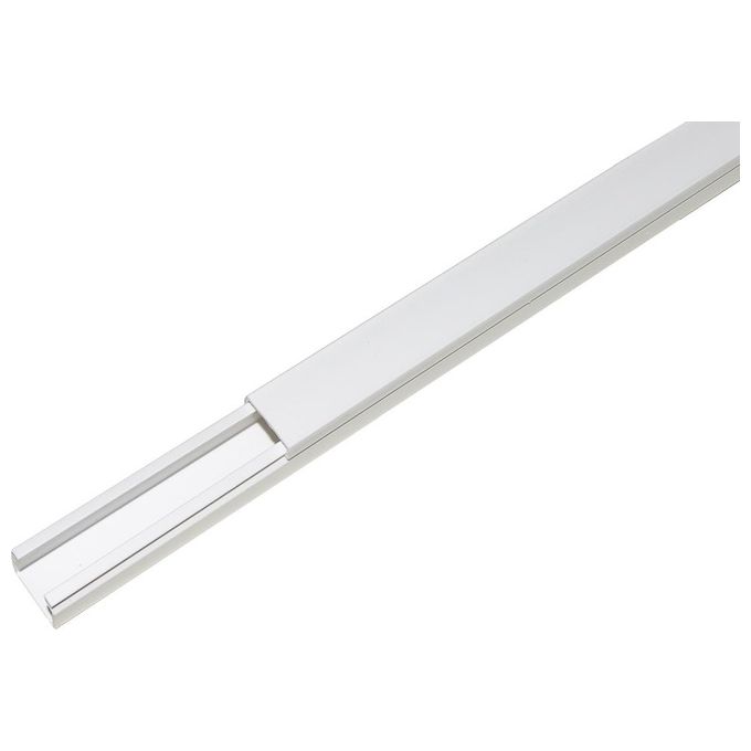 Link Confezione 18 Canaline Passacavi Adesive in Pvc 1mt 16x16mm con Coperchio Scorrevole Bianco 18mt in Totale