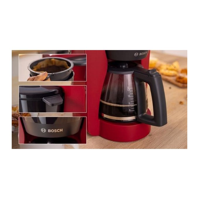 Bosch TKA2M114 Macchina da caffe' Manuale 1,25 L 15 tazze Funzione Mantieni al Caldo colore Rosso