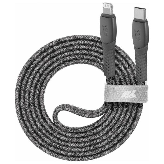 Rivacase Cavo di Ricarica Piatto in Nylon Resistente Type-C - Lightning 1.2mt Grigio
