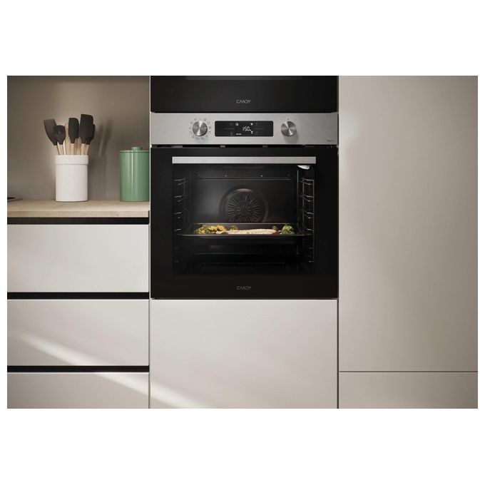 Candy CA6 N5B3EHTX Forno da incasso Elettrico Multifunzione 78 L Classe A++ Easy Steam Wi-Fi hOn 11 Programmi (60x60x60 cm) colore Nero Inox